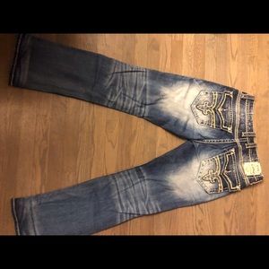 Men’s stonewash denim size 34 Rock Revival Jeans